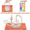 360 Rotation Case for Samsung Galaxy Tab S6 Lite 10.4" Sturdy Cover Rotate Ring Stand Shoulder Carrying Strap Hand Strap Rugged Children Adults Outdoor Case (Orange) view 3
