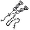 Compatible with Fitbit Versa 4Versa 3 Bands Women, Adjustable Stainless steel metal double circle bead chain bracelet Bands Compatible with Fitbit Sense 2Sense 1 (versa4/sense2, Black) view 2
