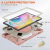 360 Rotation Case for Samsung Galaxy Tab S6 Lite 10.4" Sturdy Cover Rotate Ring Stand Shoulder Carrying Strap Hand Strap Rugged Children Adults Outdoor Case (Pink) view 2
