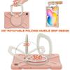 360 Rotation Case for Samsung Galaxy Tab S6 Lite 10.4" Sturdy Cover Rotate Ring Stand Shoulder Carrying Strap Hand Strap Rugged Children Adults Outdoor Case (Pink) view 3