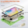 360 Rotation Case for Samsung Galaxy Tab S6 Lite 10.4" Sturdy Cover Rotate Ring Stand Shoulder Carrying Strap Hand Strap Rugged Children Adults Outdoor Case (LightGreen) view 2