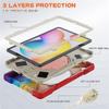 360 Rotation Case for Samsung Galaxy Tab S6 Lite 10.4" Sturdy Cover Rotate Ring Stand Shoulder Carrying Strap Hand Strap Rugged Children Adults Outdoor Case (Colourful Red) view 2