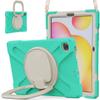 360 Rotation Case for Samsung Galaxy Tab S6 Lite 10.4" Sturdy Cover Rotate Ring Stand Shoulder Carrying Strap Hand Strap Rugged Children Adults Outdoor Case (MintGreen) view 1