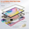 360 Rotation Case for Samsung Galaxy Tab S6 Lite 10.4" Sturdy Cover Rotate Ring Stand Shoulder Carrying Strap Hand Strap Rugged Children Adults Outdoor Case (Colourful Pink) view 2
