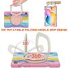 360 Rotation Case for Samsung Galaxy Tab S6 Lite 10.4" Sturdy Cover Rotate Ring Stand Shoulder Carrying Strap Hand Strap Rugged Children Adults Outdoor Case (Colourful Pink) view 3