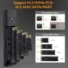 iDsonix M.2 [NVMe & SATA] SSD Enclosure Adapter[Tool Free][Aluminum], NVMe to USB 3.2 Gen 2 10Gbps, M.2 to USB C&A Supports M-Key/B+M Key, with UASP Trim for 2230/2242/2260/2280 SSD view 2