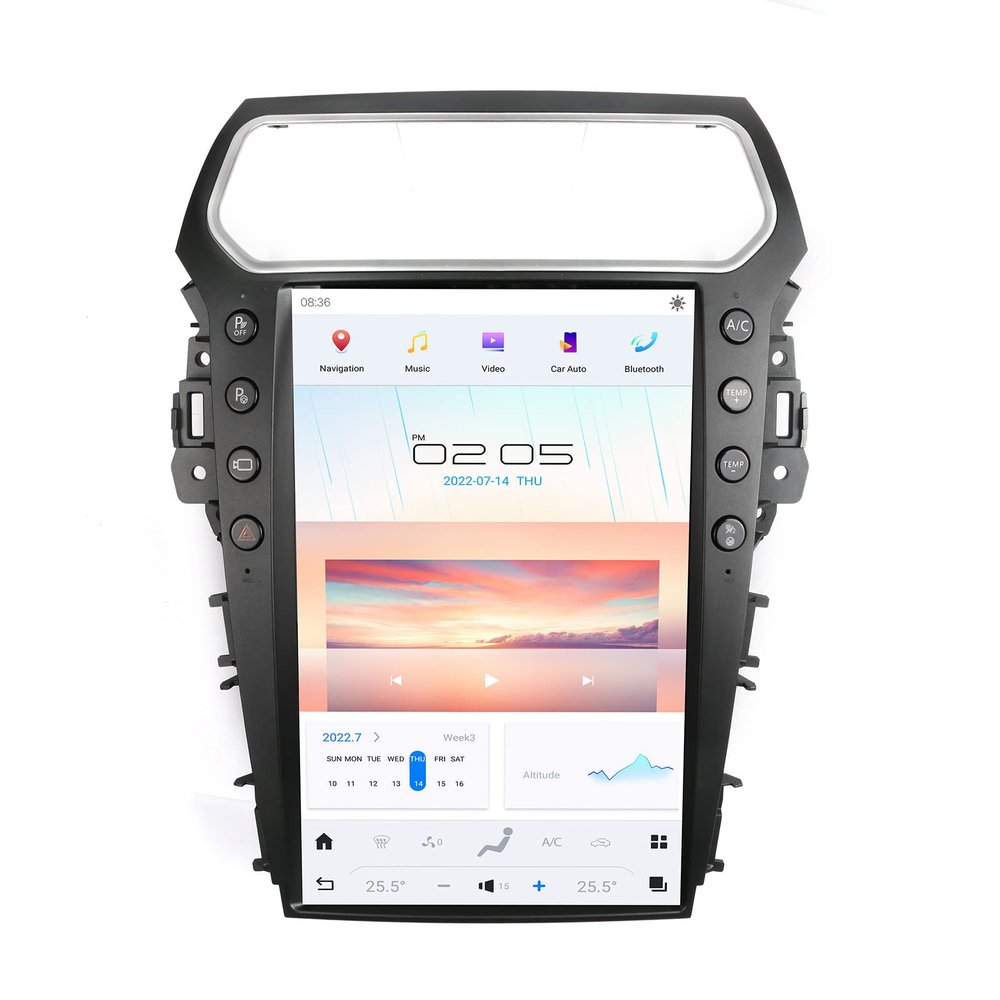 NAKEVICH 14.4 Inch Qualcomm Android 11 Car Radio for Ford Explorers 2011-2019 Stereo Replacement Tesla Style Dash IPS Touch Screen Android Auto GPS Navigation Head Unit Audio Multimedia Player