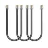 Ubramac 3Pack Phone Telephone Extension Cord 1FT Cable Line with Standard RJ11 6P4C Plugs for Landline Phone and Fax (3, Black, 1FT) view 1