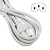 HQRP 6ft Heavy-Duty AC Cord, 10A, 18AWG IEC-C15 to NEMA 5-15P Mains Cable Power IEC-320-C15, White view 2
