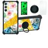 Galaxy A54 5g Case Compatible with Samsung Galaxy A54 5g Phone Case Cover [with Tempered Glass Screen Protector][Hard PC + Soft Silicone][Ring Support] [Gold Glitter+Luminous] JSH-SHS view 1