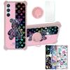 Galaxy A54 5g Case Compatible with Samsung Galaxy A54 5g Phone Case Cover [with Tempered Glass Screen Protector][Hard PC + Soft Silicone][Ring Support] [Colorful Reflect Light] IMDF-JXX view 1
