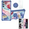 Galaxy A54 5g Case Compatible with Samsung Galaxy A54 5g Phone Case Cover [with Tempered Glass Screen Protector][Hard PC + Soft Silicone][Ring Support] [Colorful Reflect Light] IMDL-SSS view 1