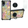 jioeuinly Case for TCL 40r 5g Case Compatible with TCL 40r 5g Phone Case Cover [with Tempered Glass Screen Protector][Hard PC + Soft Silicone][Ring Support] [Colorful Reflect Light] IMDH-HSJ view 1