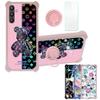 Galaxy A34 5g Case Compatible with Samsung Galaxy A34 5g Phone Case Cover [with Tempered Glass Screen Protector][Hard PC + Soft Silicone][Ring Support] [Colorful Reflect Light] IMDF-JXX view 1