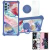 Galaxy A14 5g Case Compatible with Samsung Galaxy A14 5g Phone Case Cover [with Tempered Glass Screen Protector][Hard PC + Soft Silicone][Ring Support] [Colorful Reflect Light] IMDL-SSS view 1