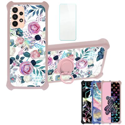 Galaxy A23 5g Case Compatible with Samsung Galaxy A23 5g 2022 Sm-A233c A233j A233dPhone Case Cover [with Tempered Glass Screen Protector][Hard PC + Soft Silicone][Colorful Reflect Light] IMDF-HUA3