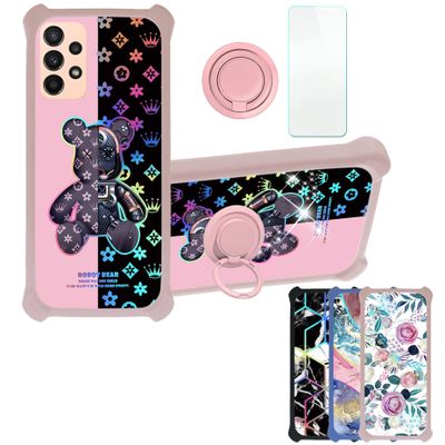 Galaxy A23 5g Case Compatible with Samsung Galaxy A23 5g 2022 Sm-A233c A233j A233dPhone Case Cover [with Tempered Glass Screen Protector][Hard PC + Soft Silicone][Colorful Reflect Light] IMDF-JXX