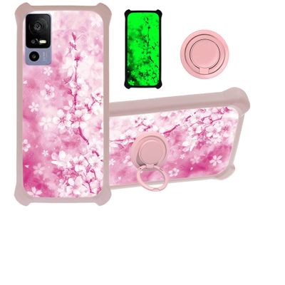 jioeuinly Case for TCL 40r 5g Case Compatible with TCL 40r 5g Phone Case Cover [with Tempered Glass Screen Protector][Hard PC + Soft Silicone][Ring Support] [Luminous Effect] YGF-MH
