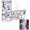 Galaxy A54 5g Case Compatible with Samsung Galaxy A54 5g Phone Case Cover [with Tempered Glass Screen Protector][Hard PC + Soft Silicone][Ring Support] [Colorful Reflect Light] IMDF-HUA3 view 1