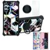 Galaxy A54 5g Case Compatible with Samsung Galaxy A54 5g Phone Case Cover [with Tempered Glass Screen Protector][Hard PC + Soft Silicone][Ring Support] [Colorful Reflect Light] IMDH-HS view 1