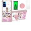 Case for Tecno Pova 4 Pro Case Compatible with Tecno Pova 4 Pro Phone Case Cover [with Tempered Glass Screen Protector][Hard PC + Soft Silicone][Ring Support] [Gold Glitter+Luminous] JSF-JJS view 1