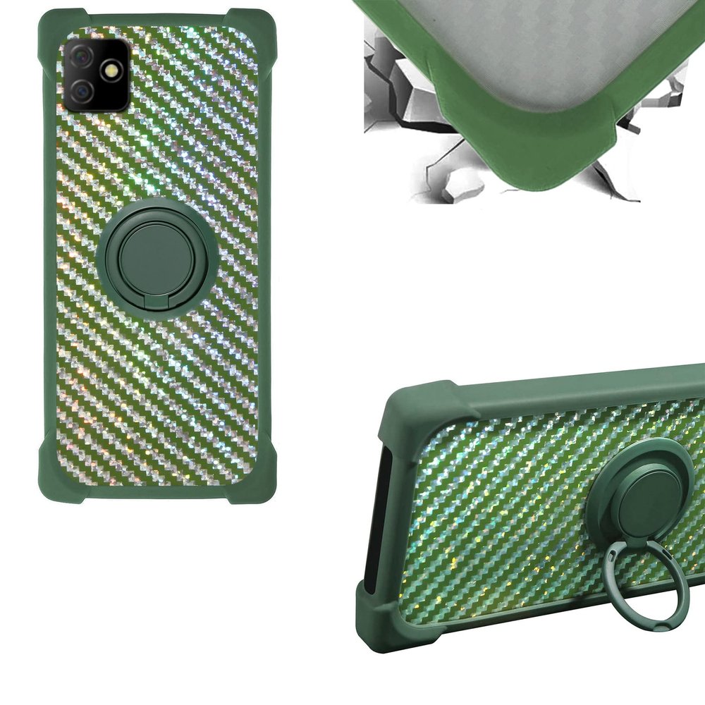 Digicel Dl4 Case Compatible with Digicel Dl4 Phone Case PC backplane + Silicone Soft Frame Cover [360 Metal Ring, Magnetic Car Mount] TZZH-LV
