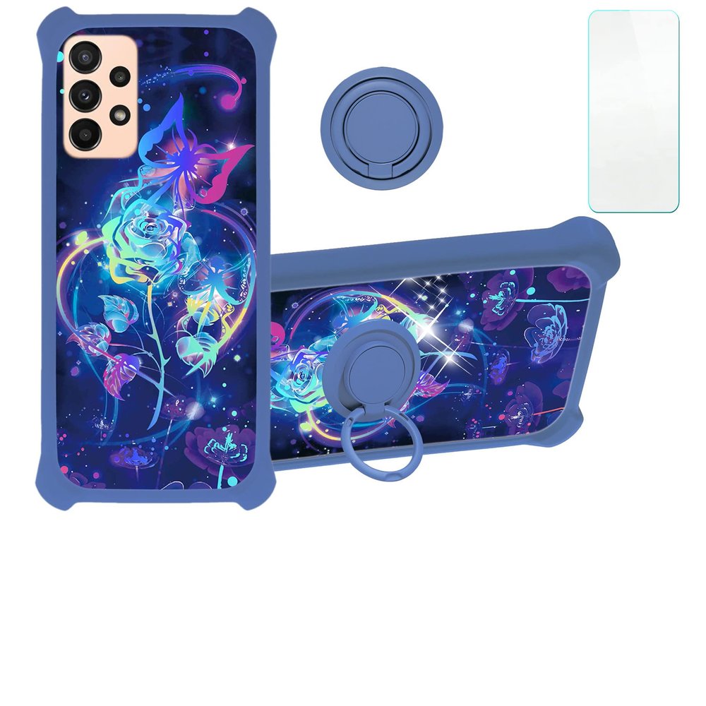 Galaxy A23 5g Case Compatible with Samsung Galaxy A23 5g 2022 Sm-A233c A233j A233dPhone Case Cover [with Tempered Glass Screen Protector][Hard PC + Soft Silicone][Colorful Reflect Light] IMDL-LMG