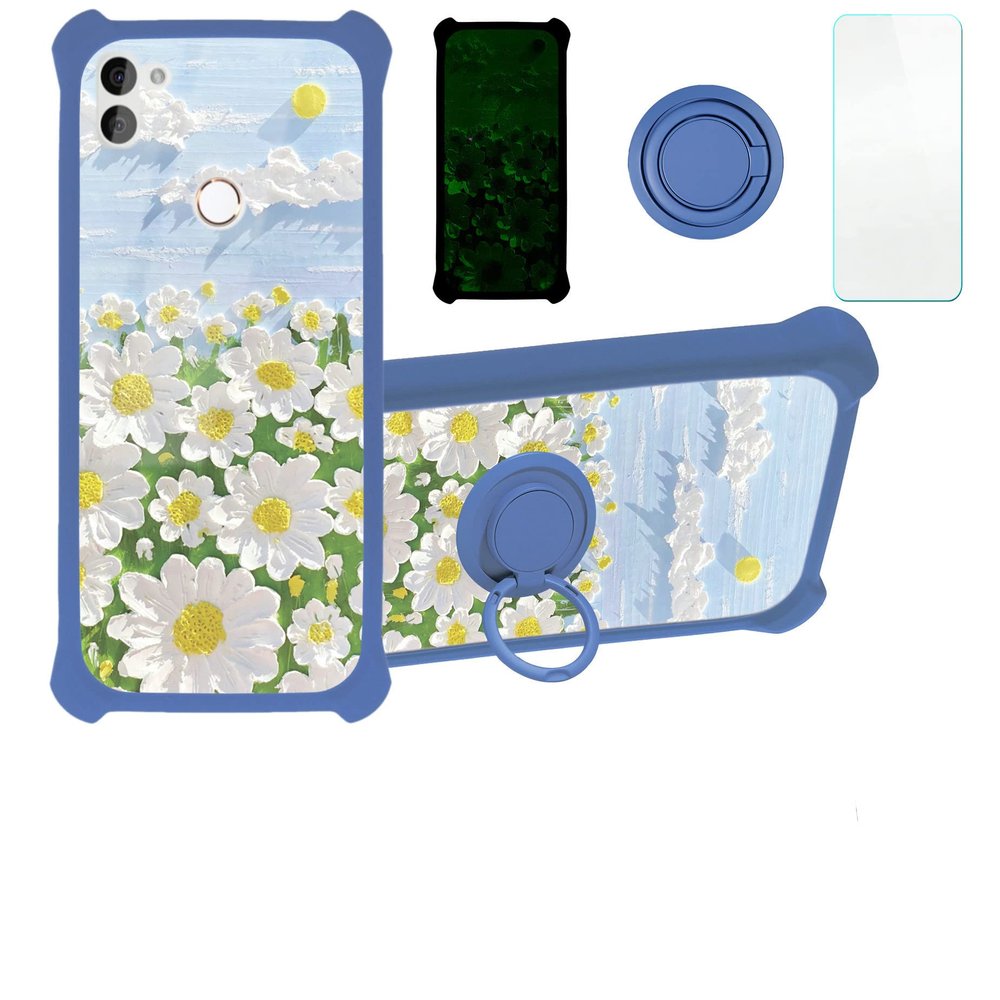 Case for Gigaset Gs5 Senior / Pro Case Compatible with Gigaset Gs5 Lite Gs5 Senior Gs5 Pro Phone Case Cover [with Tempered Glass Screen Protector][Hard PC + Soft Silicone][Luminous Effect] YGL-CJ