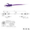 C2G 3ft (0.9m) Cat6a Snagless Unshielded (UTP) Slim Ethernet Network Patch Cable - Purple view 2