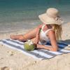 Aston & Arden Striped Beach Towel - Oversized 35 x 70 Soft Plush Thick Cotton, 600 GMS Heavy & Luxury for Pool Chairs, Resort, and Hot Tub, Grey/Green view 4