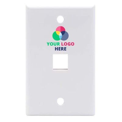 Custom Branded Single Port Keystone Wall Plate UL Listed (10 Pack)