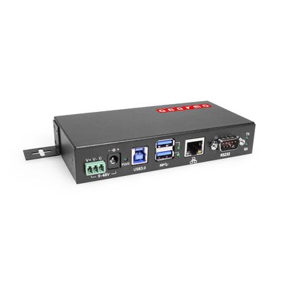 Gearmo 2-Port USB 3.2 Gen 1 Industrial Hub with Gigabit Ethernet & RS-232 Serial, FTDI Chipset, Surface & DIN-Rail Mount
