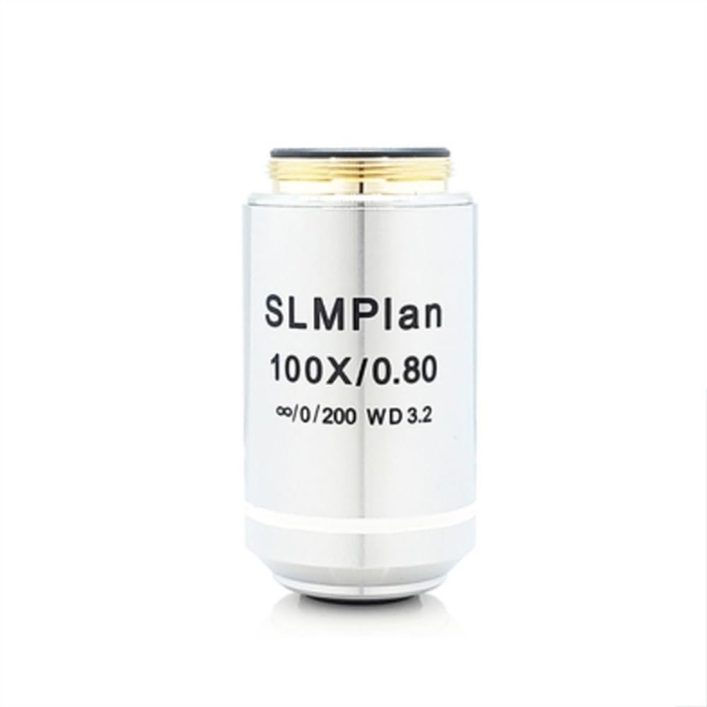 2.5X 5X 10X 20X 50X 100X Metallographic Infinity Objective Lens Long Working Distance Flat Achromatic Microscope Objective Lens (Color : 100X)