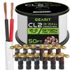 GEARit 50ft 12 AWG CL2 Speaker Wire & 12 Rt Angle Banana view 1