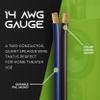 GearIT 100ft 14ga Translucent Blue/Black Speaker Wire & 12 Rt Angle Banana view 2