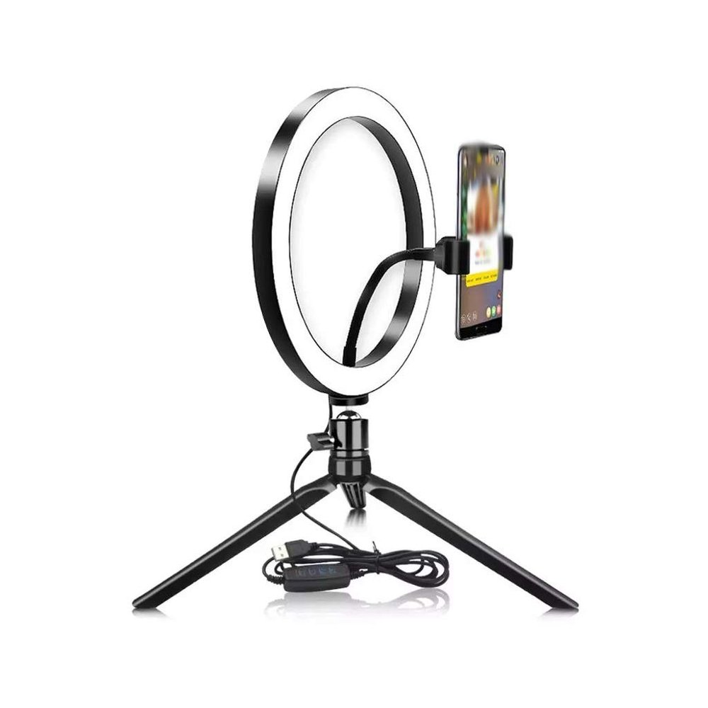 ygqzm Novelty USB Dimmable LED Selfie Ring Light Cellphone Photography Lighting with Tripod for Makeup Video Live Studio Light