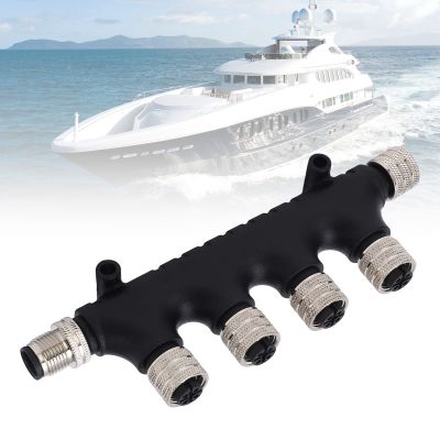 Backbone Cable Tees Terminators 5 Pin 4 Port Tee Connector for NMEA 2000 Marine Networks with 2000T IP67 Waterproof Rating
