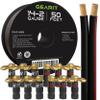 GearIT 50ft 14ga Black Speaker Wire & 12 Rt Angle Banana view 1