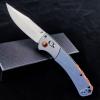 EDC Pocket Knife for Men, D2 Blade, Satin Finish, G10 handle, Thumb Stud Manual Open Camping Folding Knife for Outdoor Fishing (blue) view 1