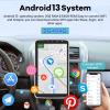 [2G+64G] 10.1 inch Android 13 Single Din Car Stereo Touch Screen Vertical Radio Rotatable Head Unit, Wired&Wireless CarPlay/Android Auto/Hi-Fi/Bluetooth/1080P/SWC/GPS+AHD Backup Camera+ MIC view 2