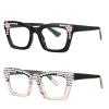 willochra 2PCS TR90 Reading Glasses for Women Oversized Rhinestone Computer Blue Light Blocking Glasses (2PCS-black&pink, 3.25, multiplier_x) view 2