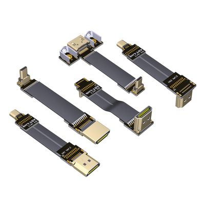 ADT-Link Shielded 2.0 HDMI A Type to Micro HDMI D Type 2K/144hz 4K/60Hz Computer Wire Standard Flat Ribbon Cable (30cm, A4T-D2(Female-Male))