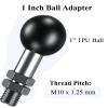 BRCOVAN 2 Pack, 1'' Ball Adapter with M10 x 1.25 x 15 Threaded Post Compatible with RAM Mounts B Size 1 Inch Ball Double Socket Arm view 2