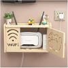 BTURYT Router Storage Box,Single Door Bracket Wall Mount Floating Wall Shelf WiFi Storage Box Cable Organizer Box Power Board Protector Concealer view 4