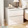 Bedside Table White Modern, Nightstand with Drawer Modern, Night Stand for Bedrooms, Side Table with Storage for Living Room, for Bedroom, Room Dorm, Office view 2