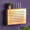 BTURYT Router Storage Box,WiFi Storage Box Wall-Mounted Floating Shelf for WiFi Storage Power Board Protection Cover view 2