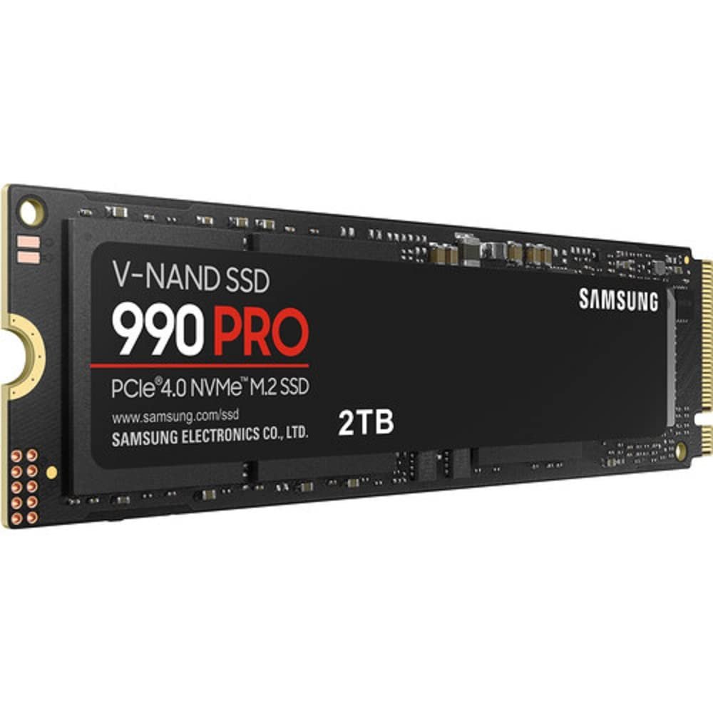 SAMSUNG Samsung 990 PRO 2TB, 3-bit TLC V-NAND, M.2 (2280), NVMe 2.0, R/W(Max) 7,450MB/s/6,900MB/s, 1,400K/1,550K IOPS, 1200TBW, 5 Years Warranty