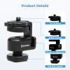 Moman Ball Head Cold Shoe Mount 1/4" Mini Adapter BH02 with 1/4"-20 Thread for Camera Microphone LED Video Light Monitor, 1-Pack view 2