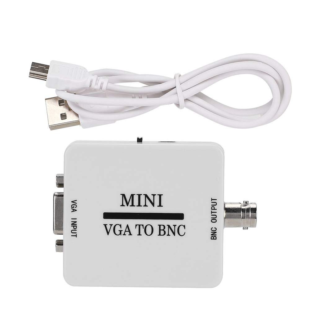 VGA to BNC Converter, Mini HD Converter VGA to BNC Adapte 1920 X 1080 Resolution USB Video Converter for HDTV Monitors TVs Computers Home Audio Video Equipment, with USB Cable
