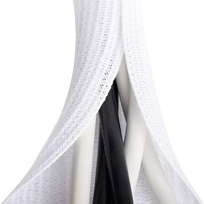 20ft - 1 inch White Cable Sleeve, Cable Organizer for Desk PC TV Computer, Wire Protector Cable Wrap Cover, Cord Management for Home Office